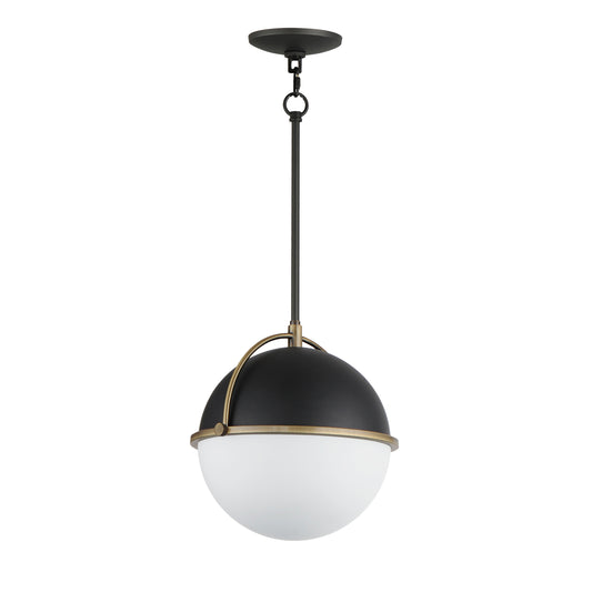 Duke 12" Pendant Black/Weathered Brass by Maxim Lighting