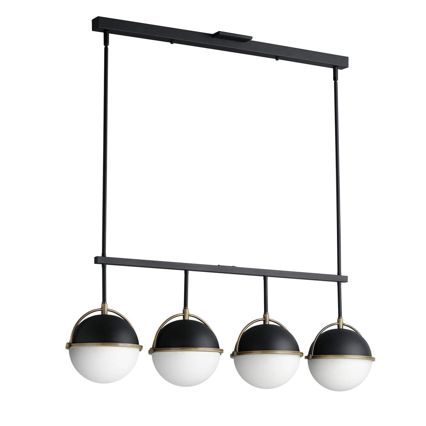 Duke 4-Light Linear Pendant Black/Weathered Brass by Maxim Lighting