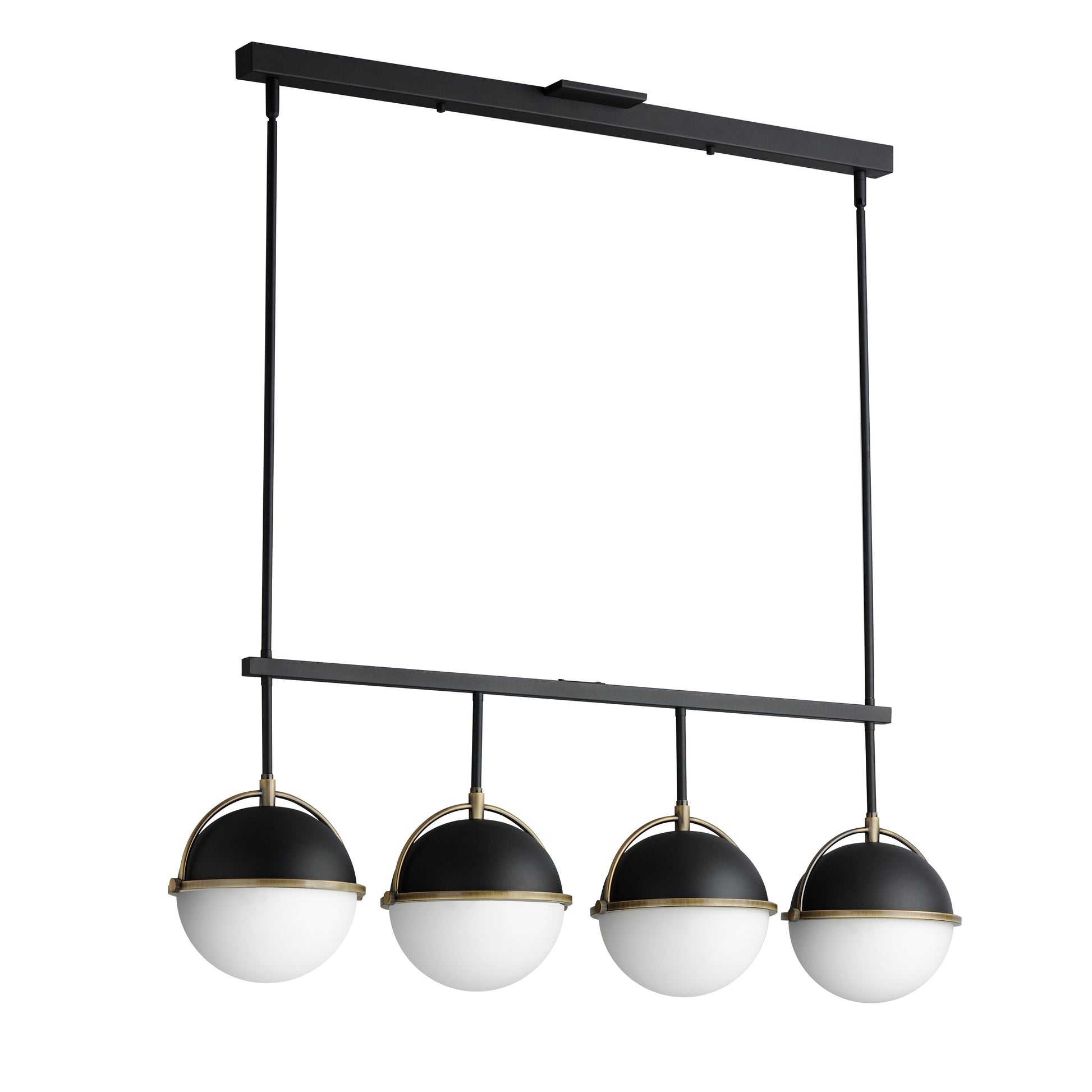 Duke 4-Light Linear Pendant Black/Weathered Brass by Maxim Lighting