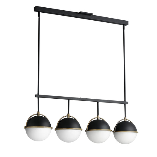 Duke 4-Light Linear Pendant Black/Weathered Brass by Maxim Lighting