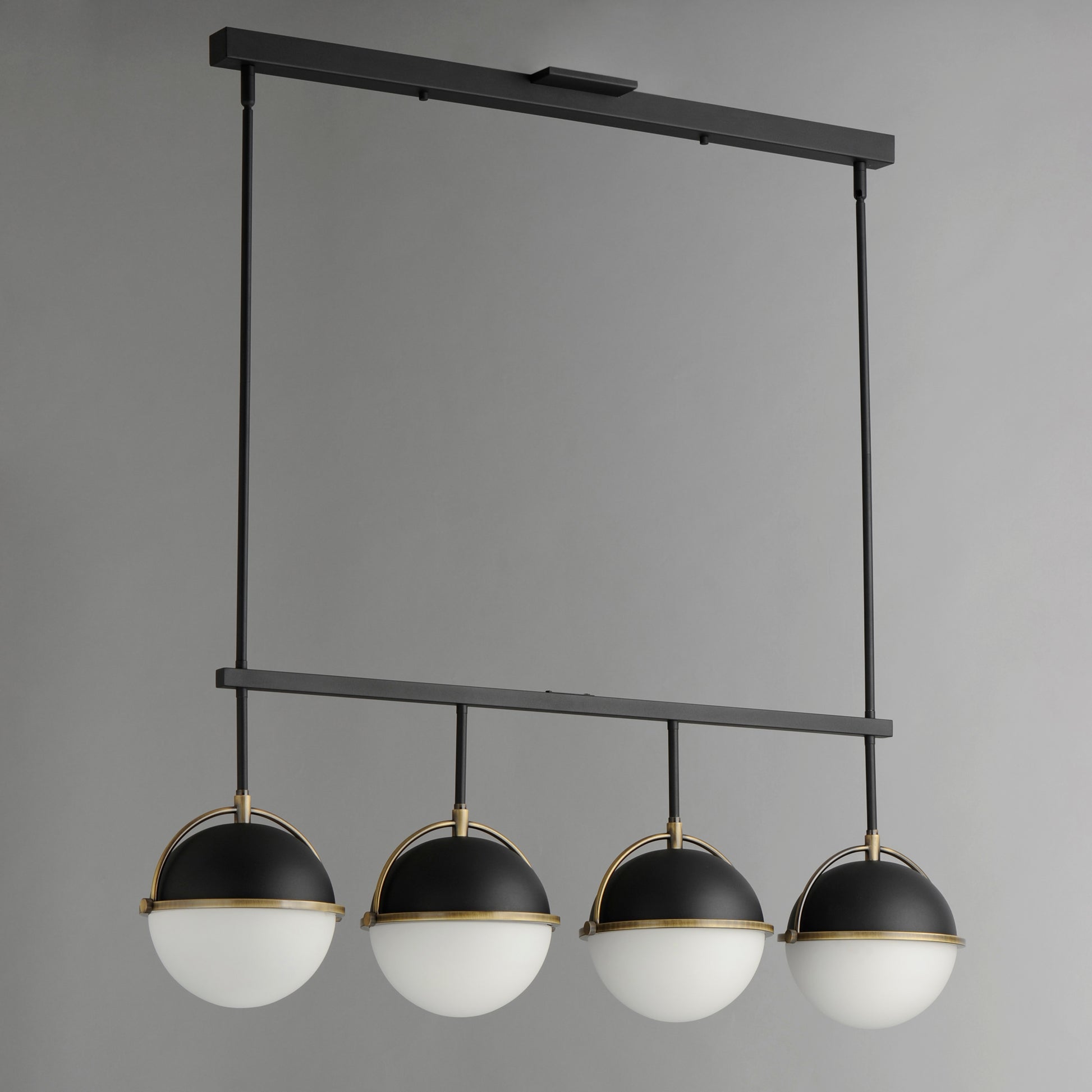 Duke 4-Light Linear Pendant Black/Weathered Brass by Maxim Lighting