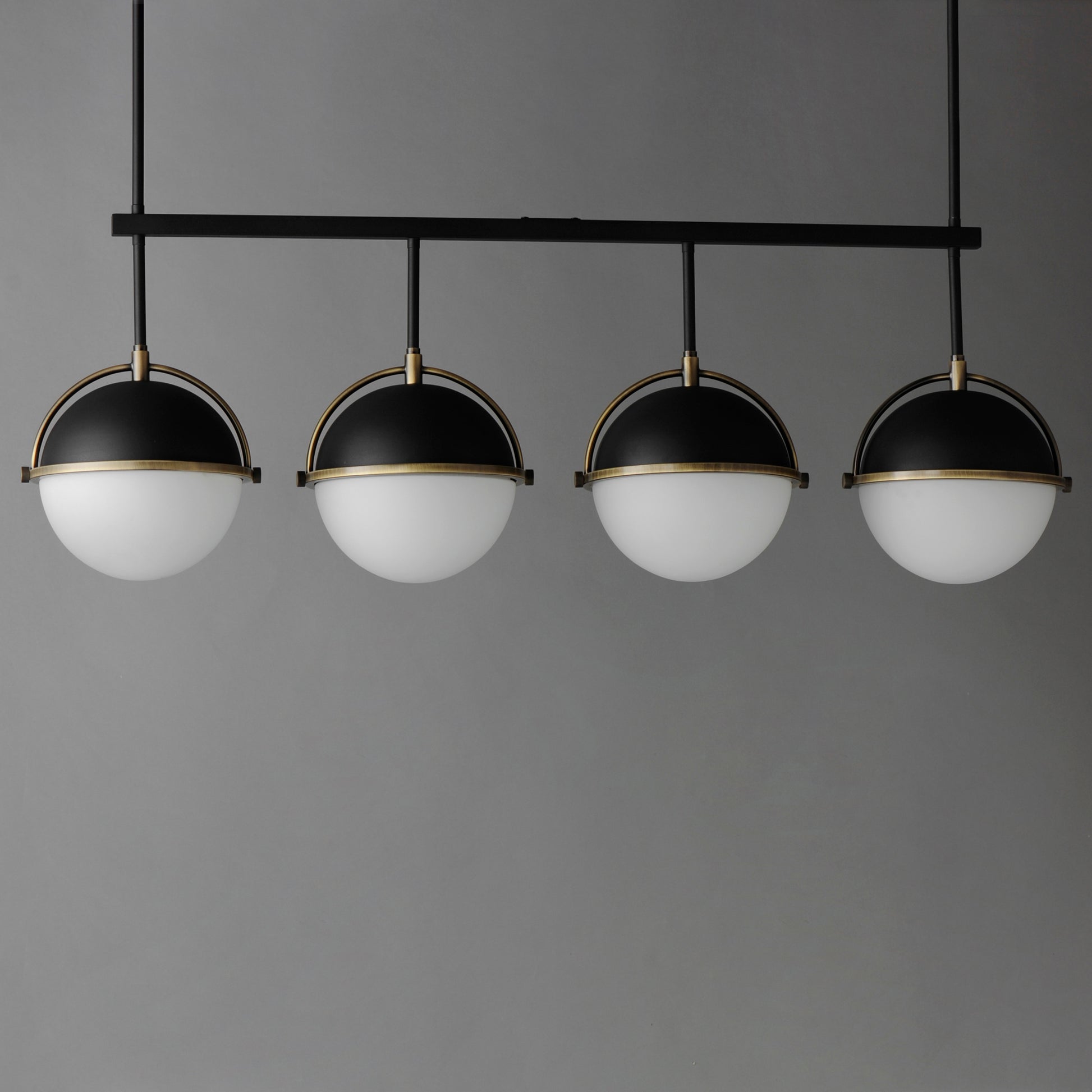 Duke 4-Light Linear Pendant Black/Weathered Brass by Maxim Lighting