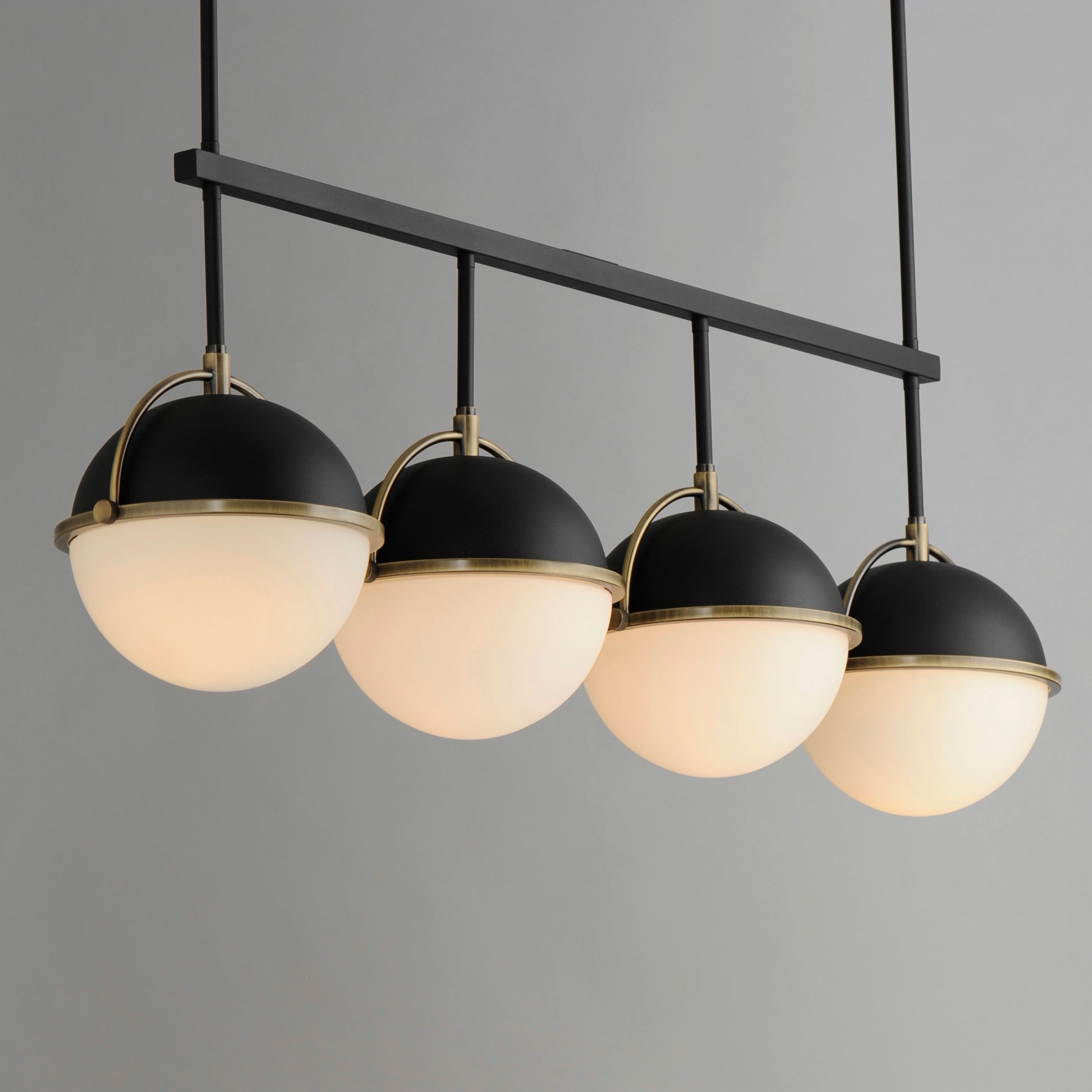 Duke 4-Light Linear Pendant Black/Weathered Brass by Maxim Lighting