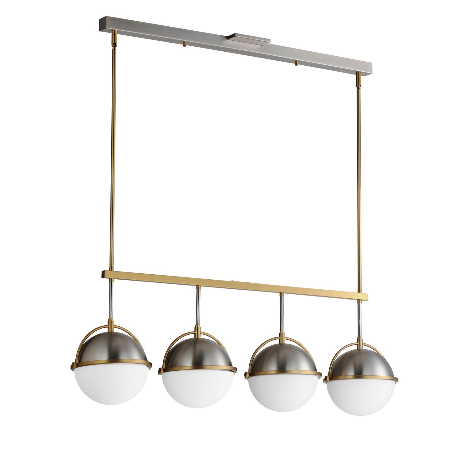 Duke 4-Light Linear Pendant Satin Nickel/Satin Brass by Maxim Lighting