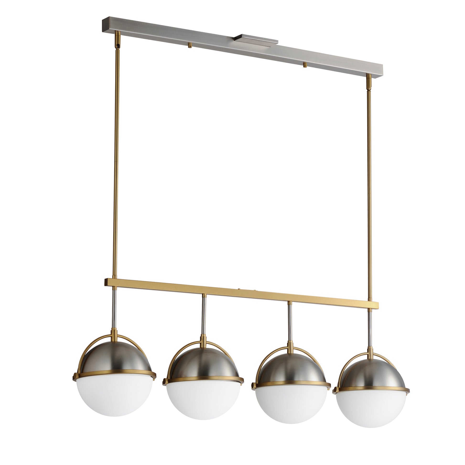 Duke 4-Light Linear Pendant Satin Nickel/Satin Brass by Maxim Lighting