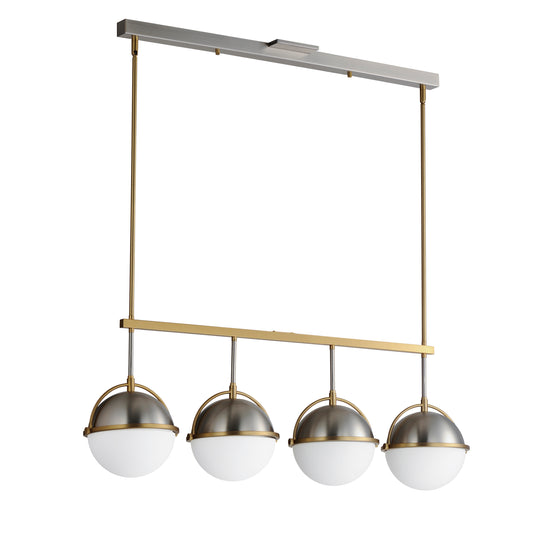 Duke 4-Light Linear Pendant Satin Nickel/Satin Brass by Maxim Lighting