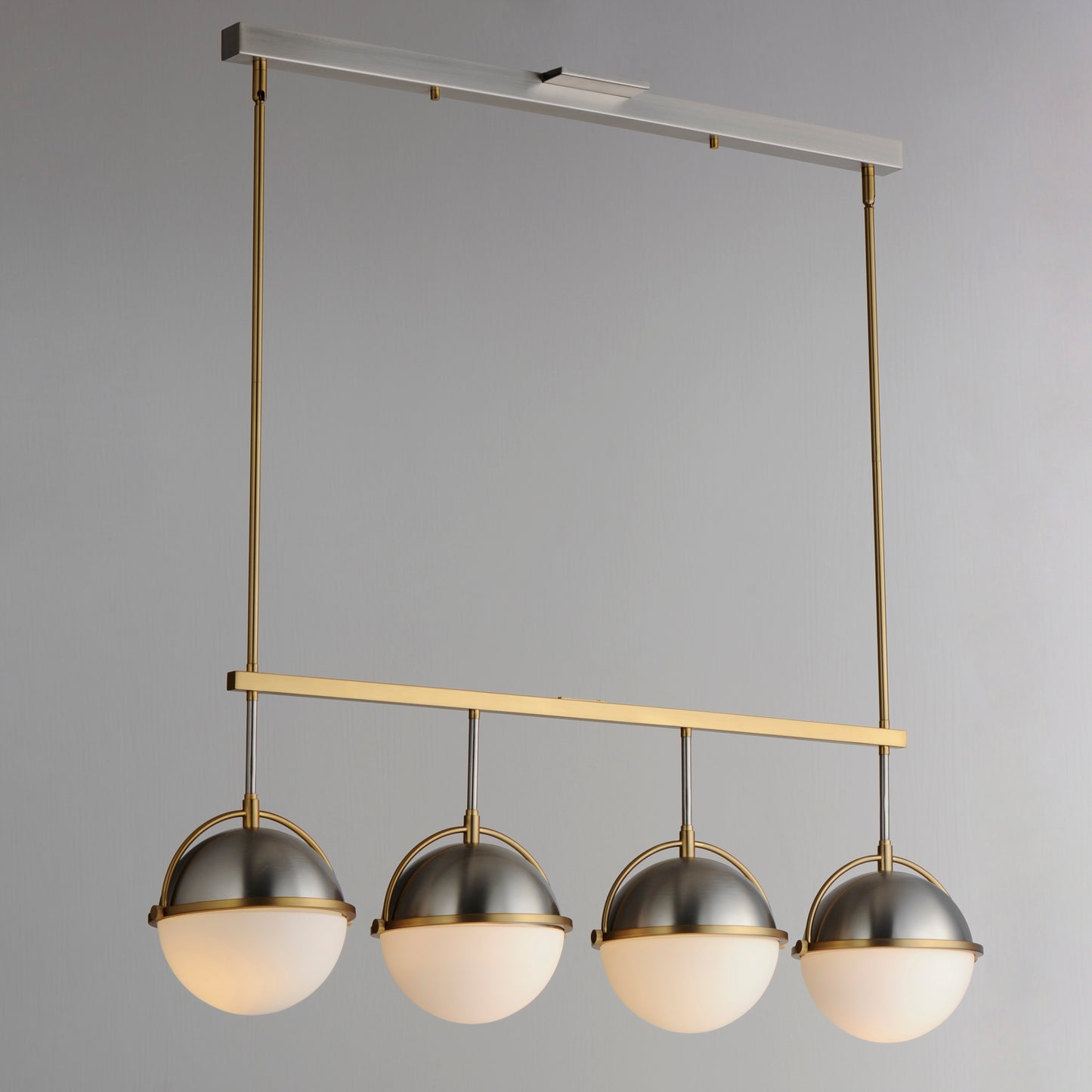 Duke 4-Light Linear Pendant Satin Nickel/Satin Brass by Maxim Lighting