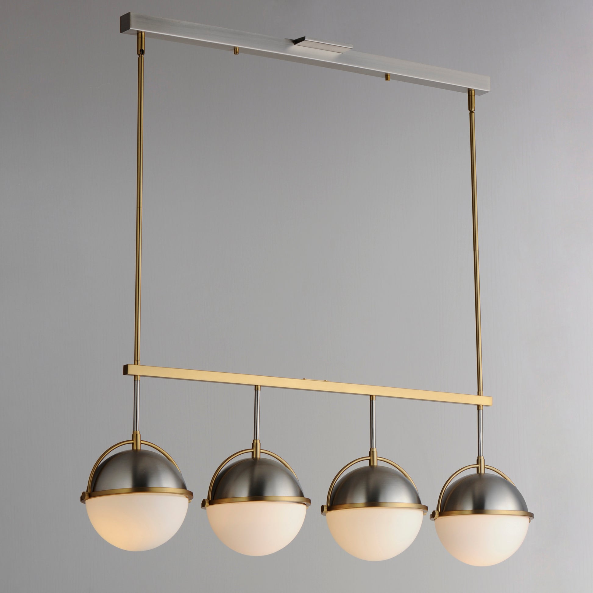 Duke 4-Light Linear Pendant Satin Nickel/Satin Brass by Maxim Lighting