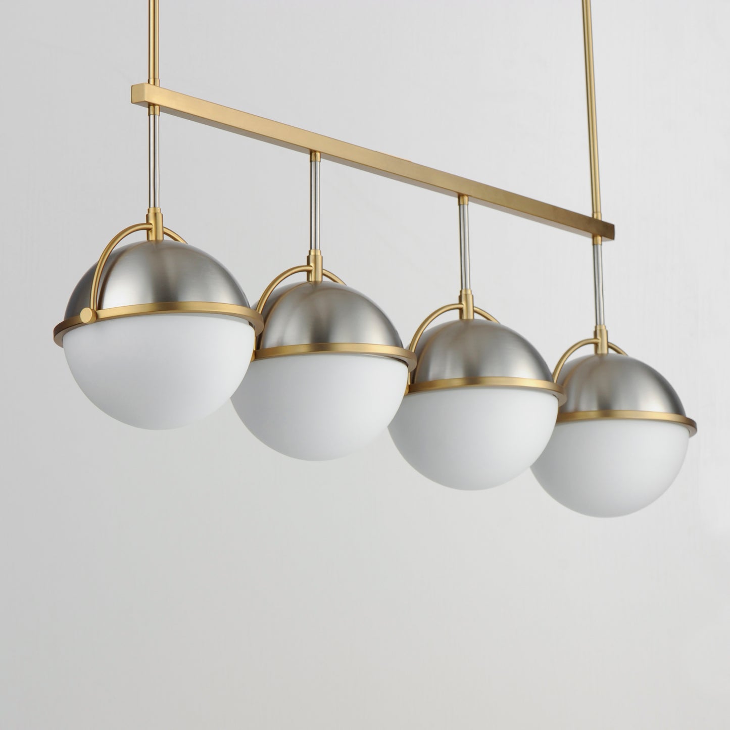 Duke 4-Light Linear Pendant Satin Nickel/Satin Brass by Maxim Lighting