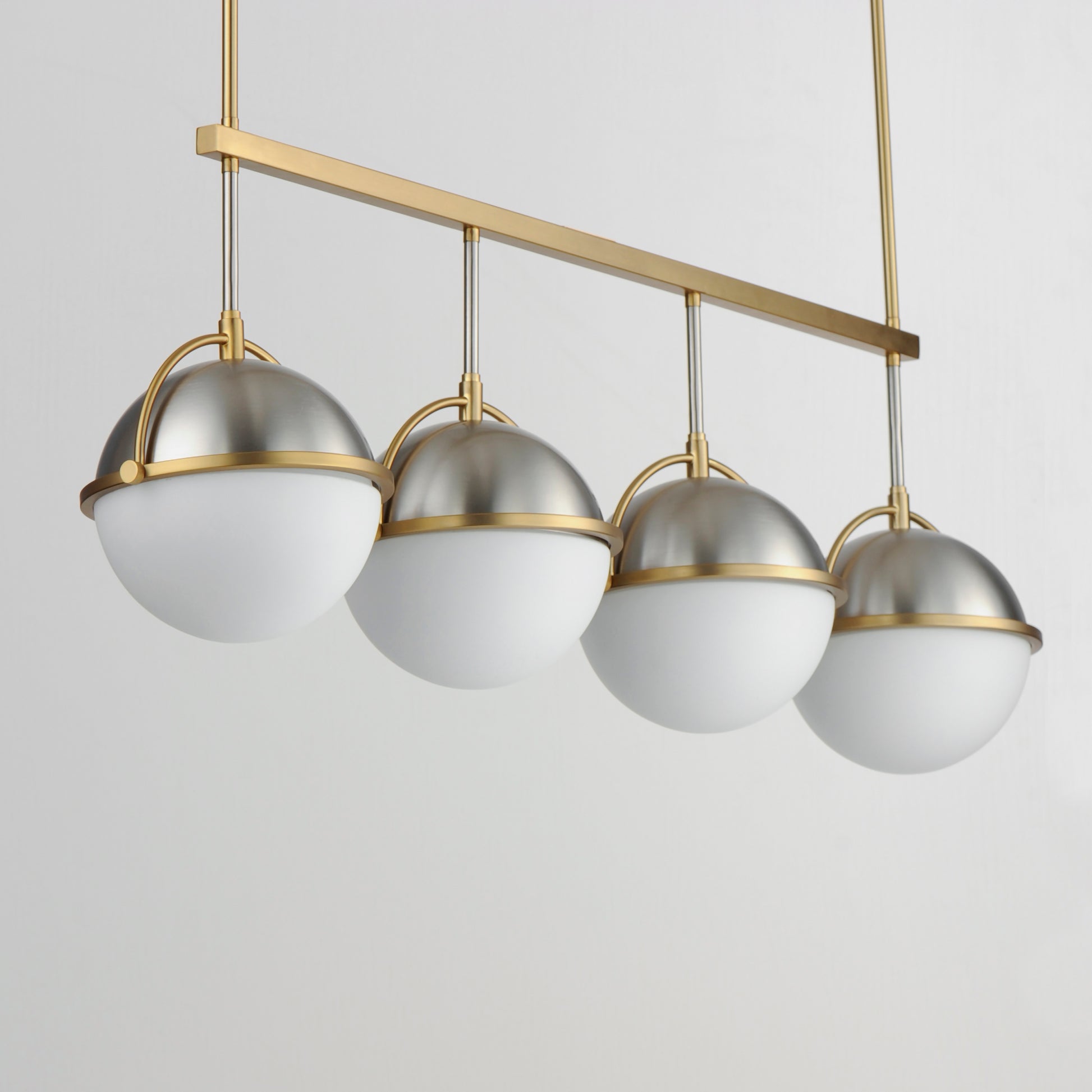 Duke 4-Light Linear Pendant Satin Nickel/Satin Brass by Maxim Lighting