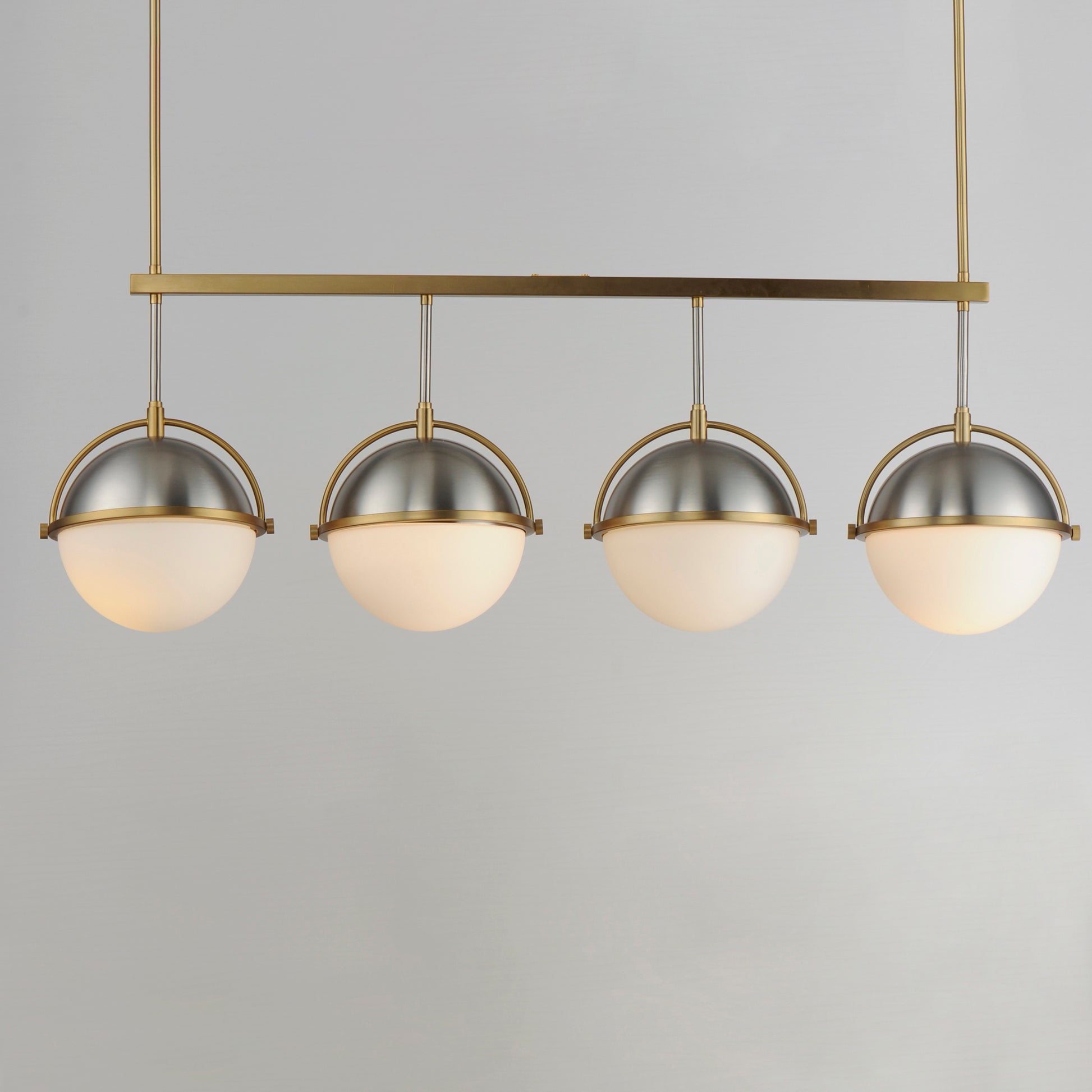 Duke 4-Light Linear Pendant Satin Nickel/Satin Brass by Maxim Lighting