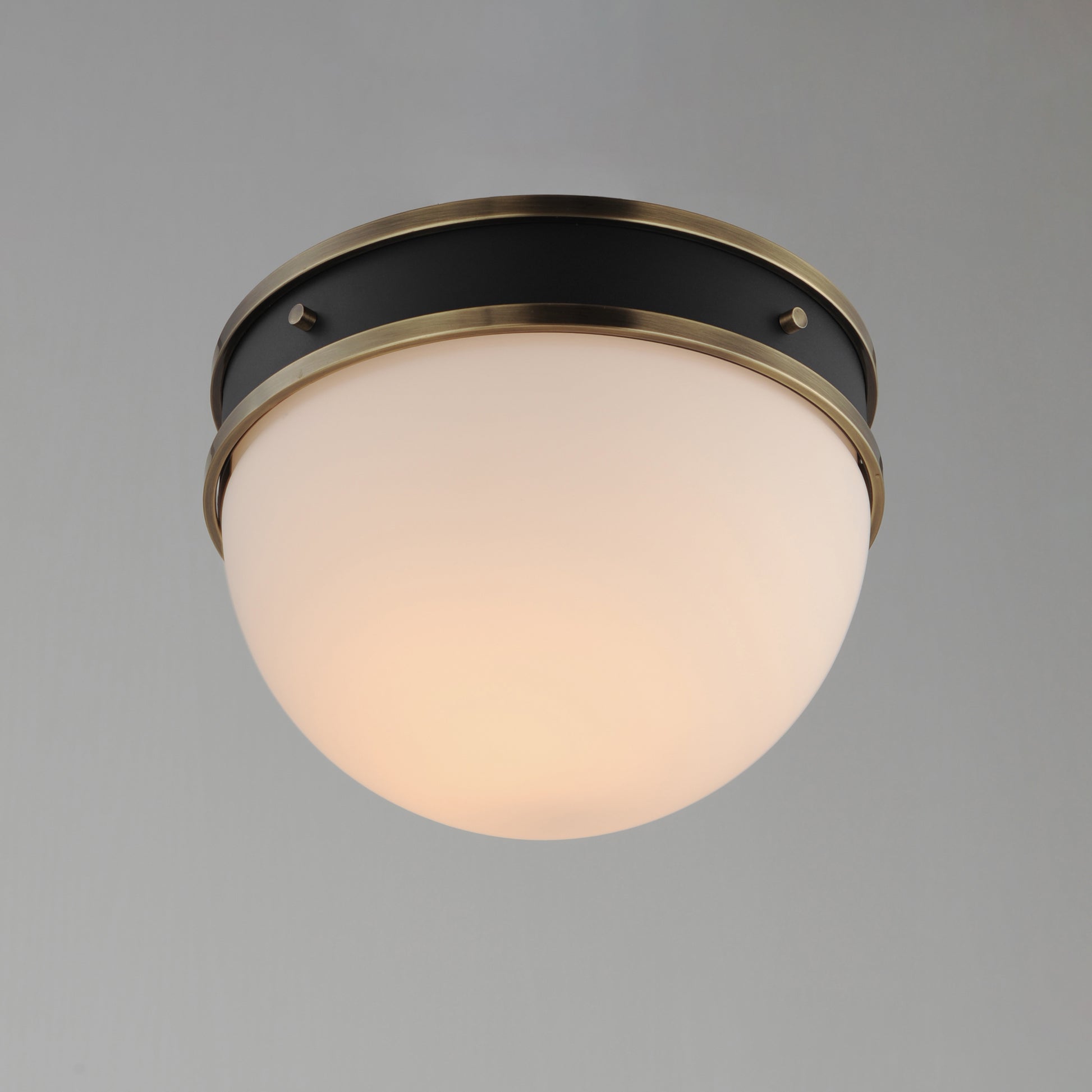 Duke Flush Mount Black/Weathered Brass by Maxim Lighting