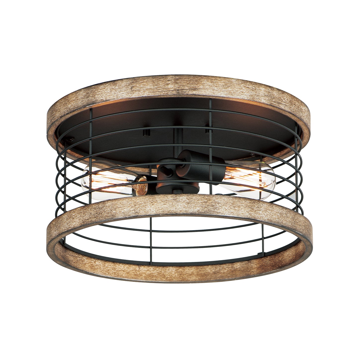 Homestead 15" Semi Flush Mount Driftwood/Black by Maxim Lighting