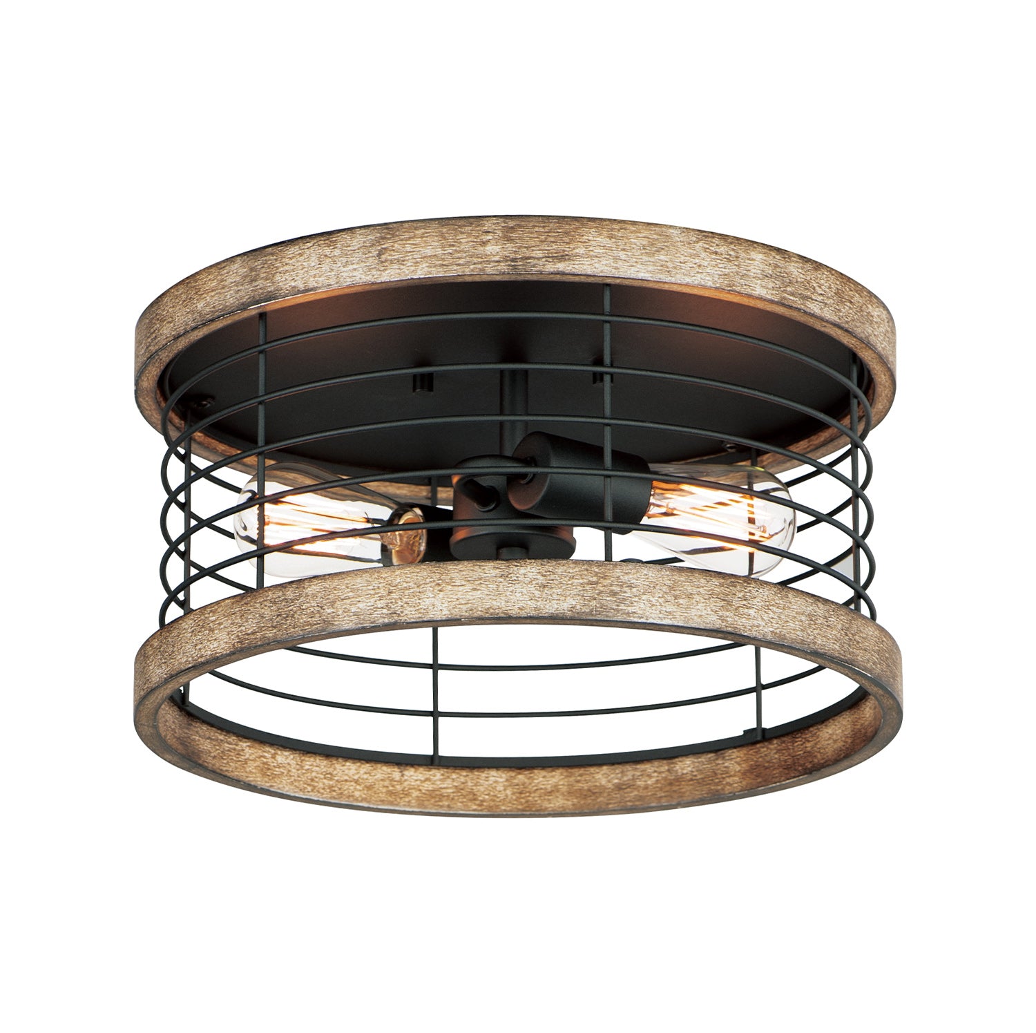 Homestead 15" Semi Flush Mount Driftwood/Black by Maxim Lighting