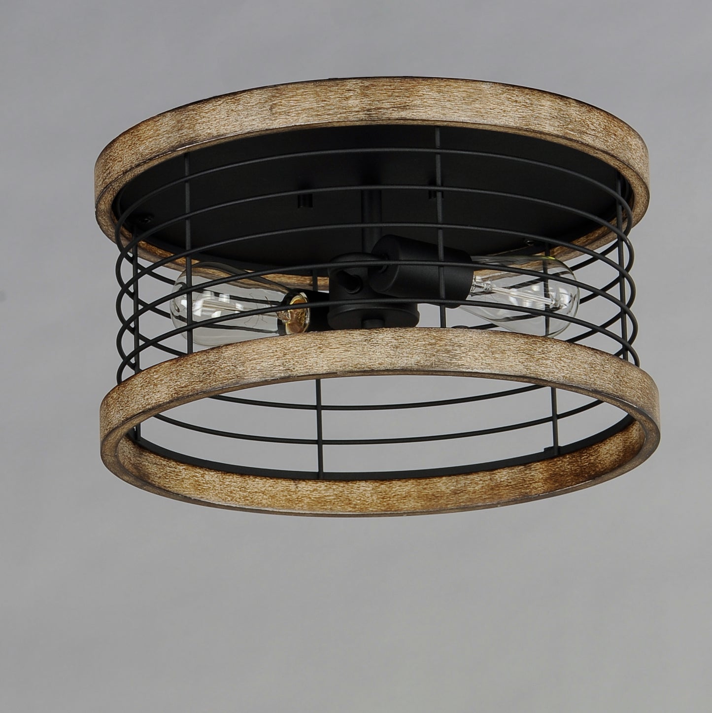 Homestead 15" Semi Flush Mount Driftwood/Black by Maxim Lighting