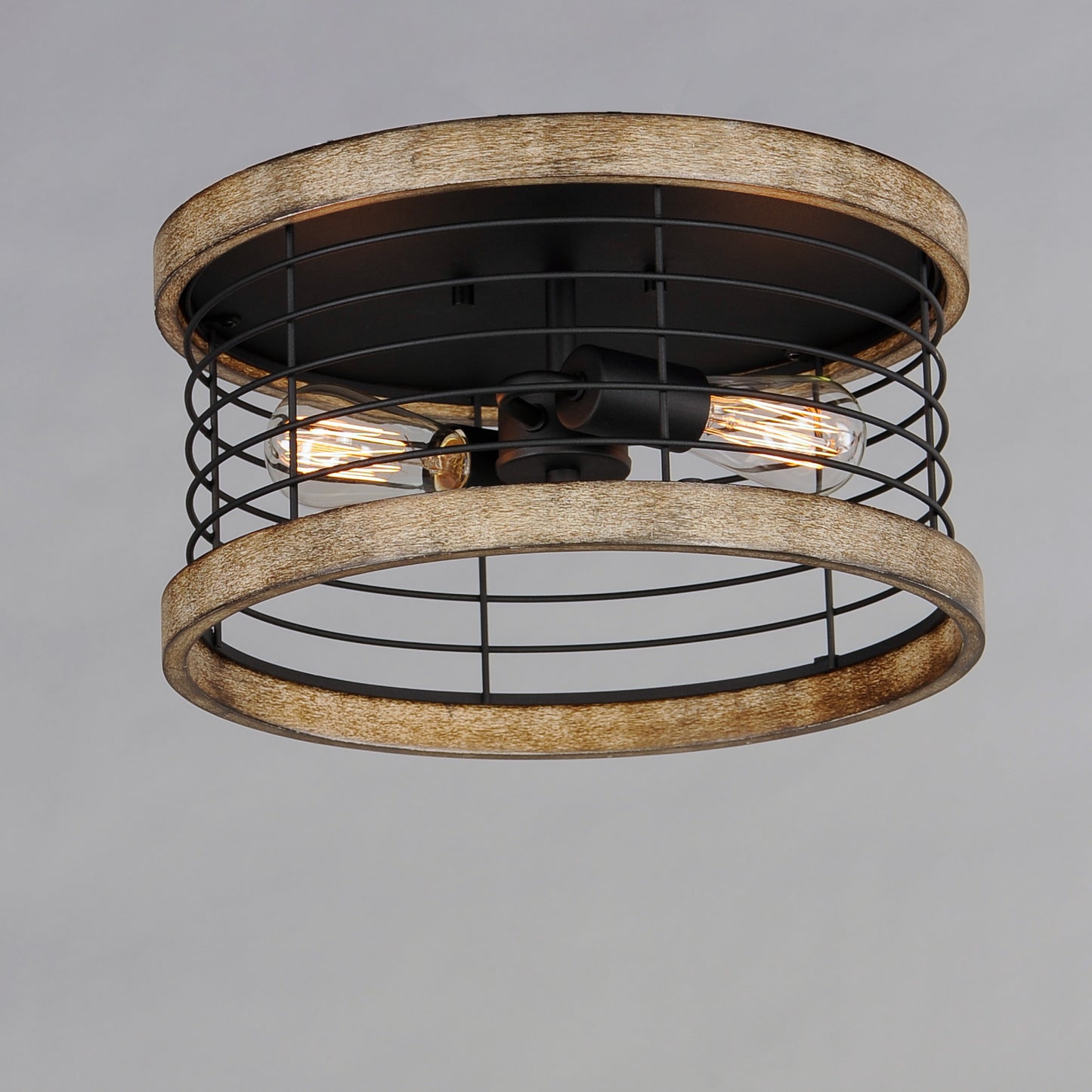 Homestead 15" Semi Flush Mount Driftwood/Black by Maxim Lighting