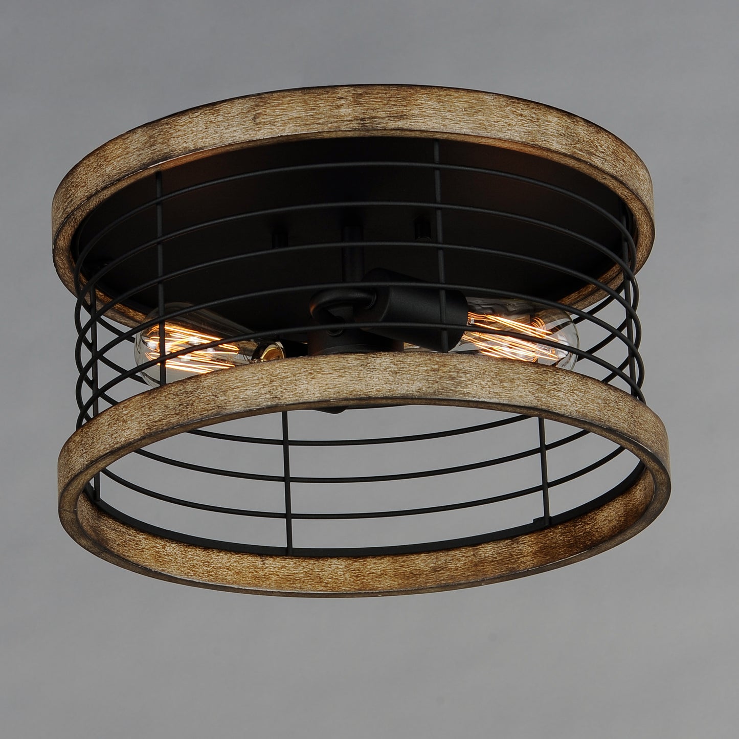 Homestead 15" Semi Flush Mount Driftwood/Black by Maxim Lighting