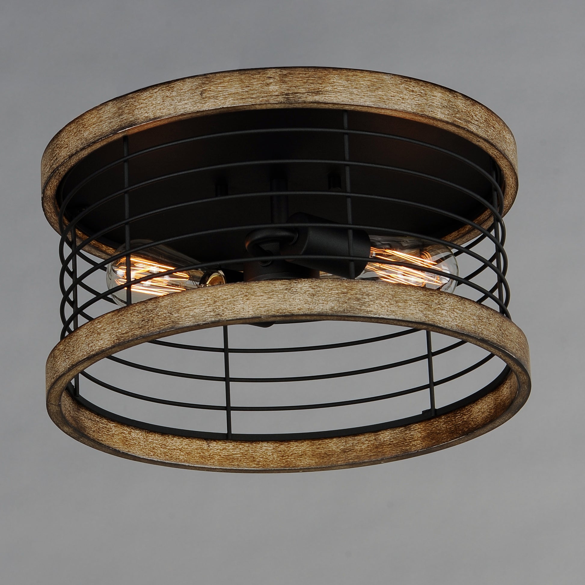 Homestead 15" Semi Flush Mount Driftwood/Black by Maxim Lighting