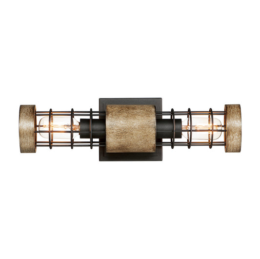 Homestead 18" 2-Light Wall Sconce Driftwood/Black by Maxim Lighting