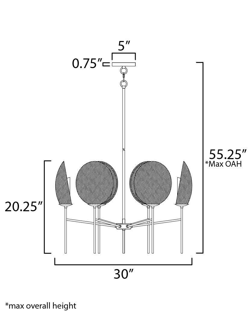Maldives 6-Light Chandelier Black by Maxim Lighting