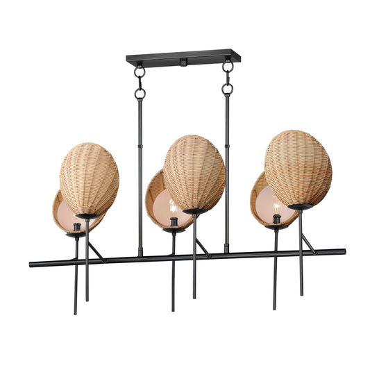 Maldives 6-Light Linear Chandelier Black by Maxim Lighting