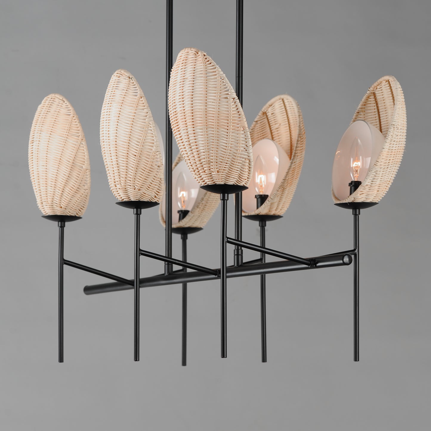 Maldives 6-Light Linear Chandelier Black by Maxim Lighting