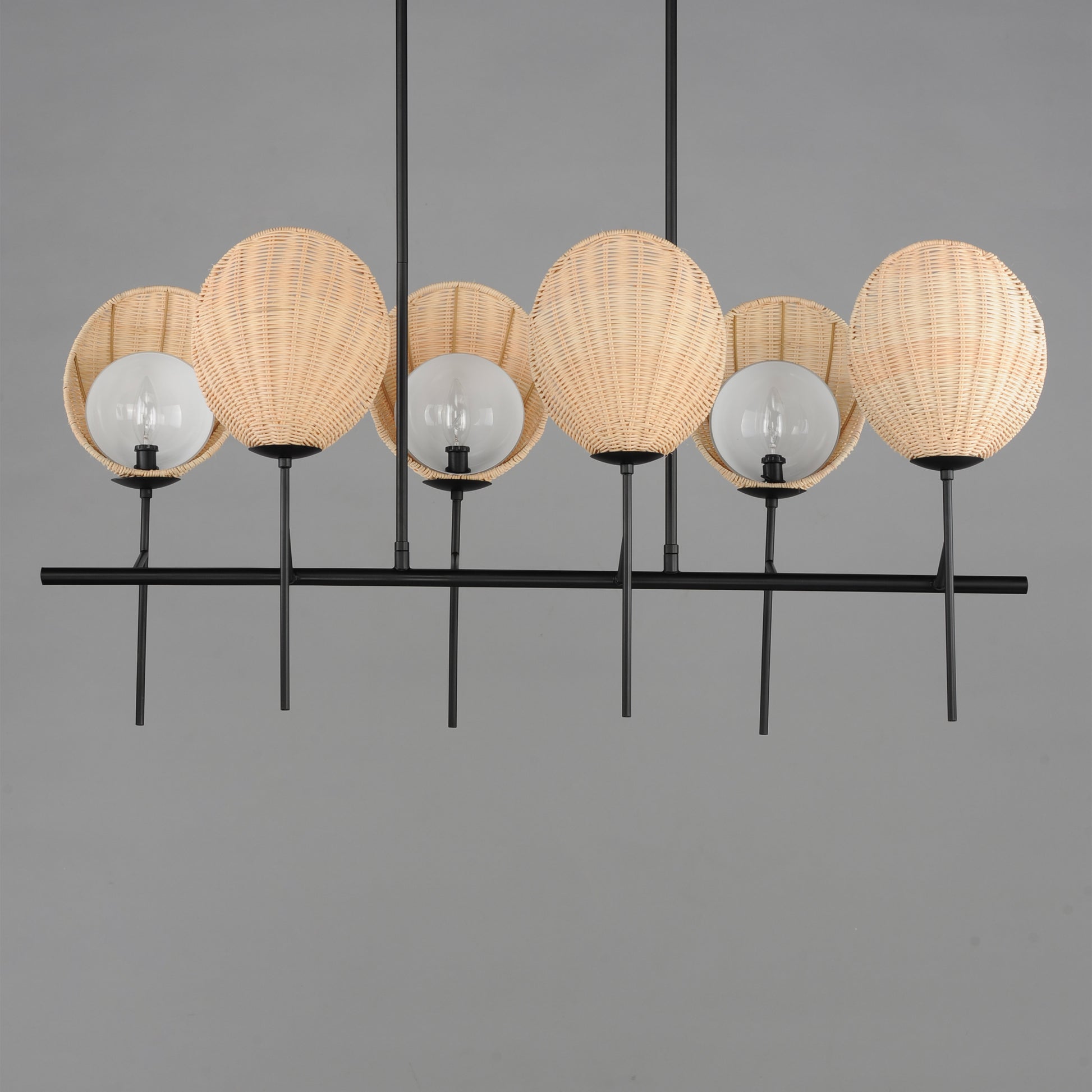 Maldives 6-Light Linear Chandelier Black by Maxim Lighting