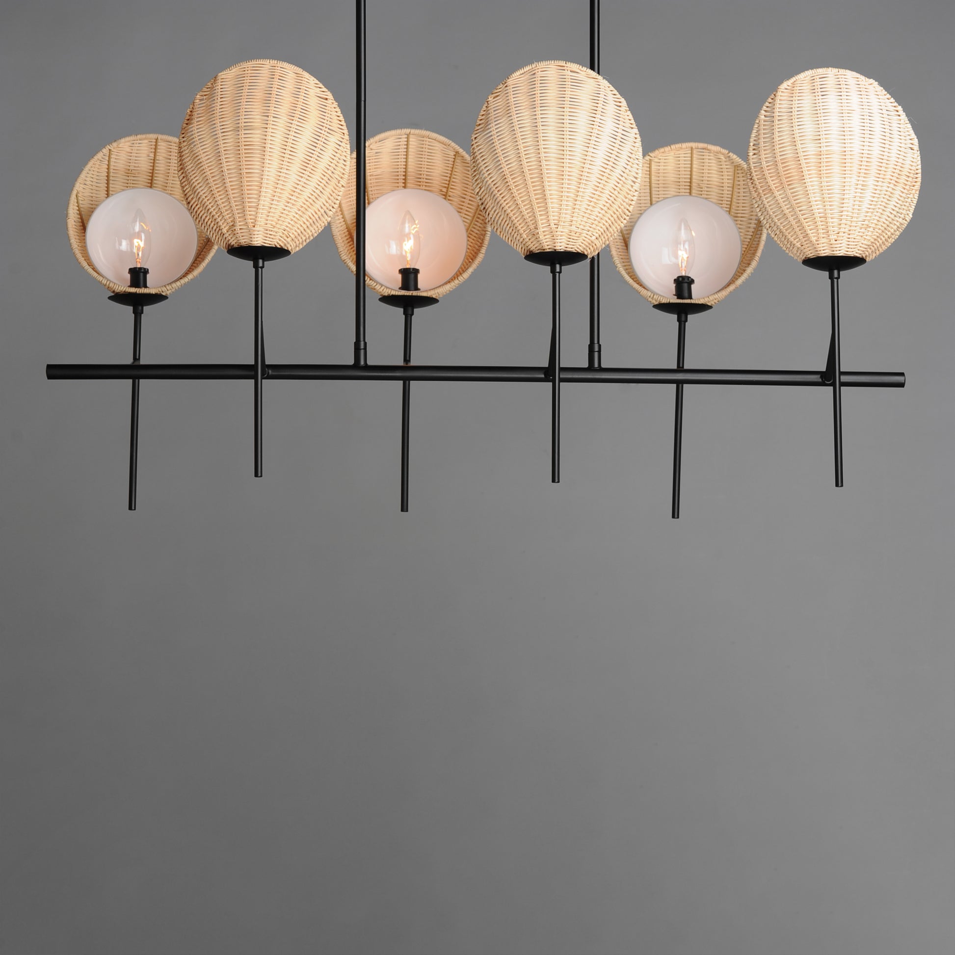 Maldives 6-Light Linear Chandelier Black by Maxim Lighting