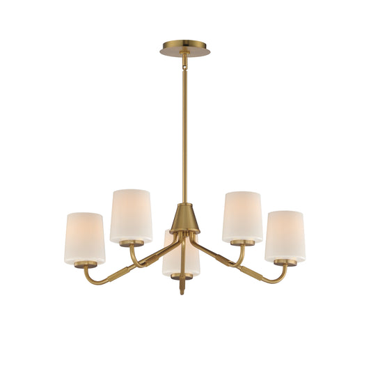 Durham 5-Light Chandelier Natural Aged Brass by Maxim Lighting