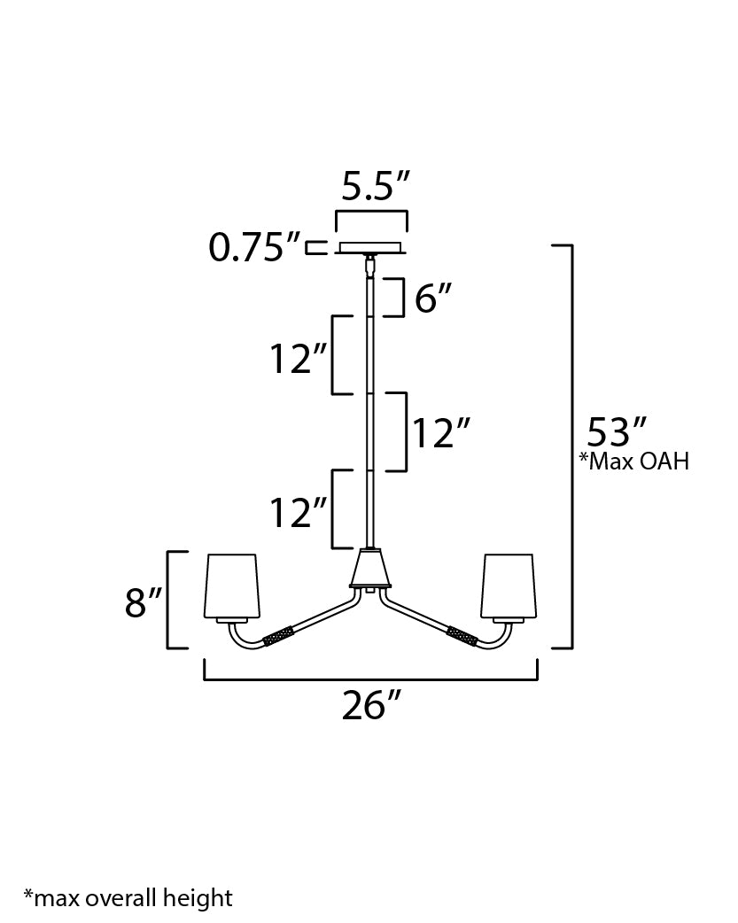 Durham 5-Light Chandelier Satin Nickel by Maxim Lighting