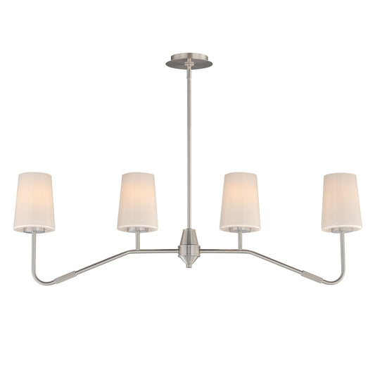 Durham 4-Light Linear Chandelier Satin Nickel by Maxim Lighting