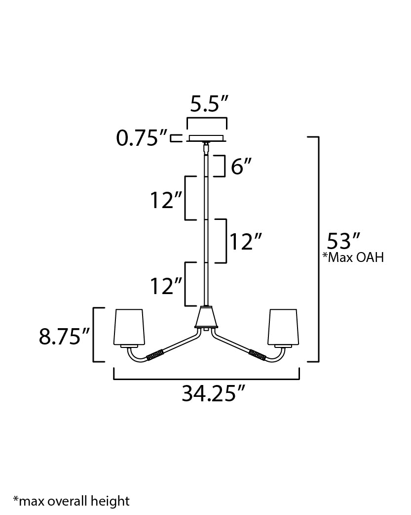 Durham 8-Light Chandelier Black by Maxim Lighting