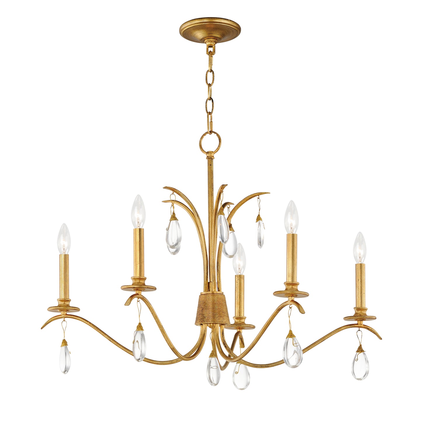 Eden 5-Light Chandelier Charcoal Gold Leaf by Maxim Lighting