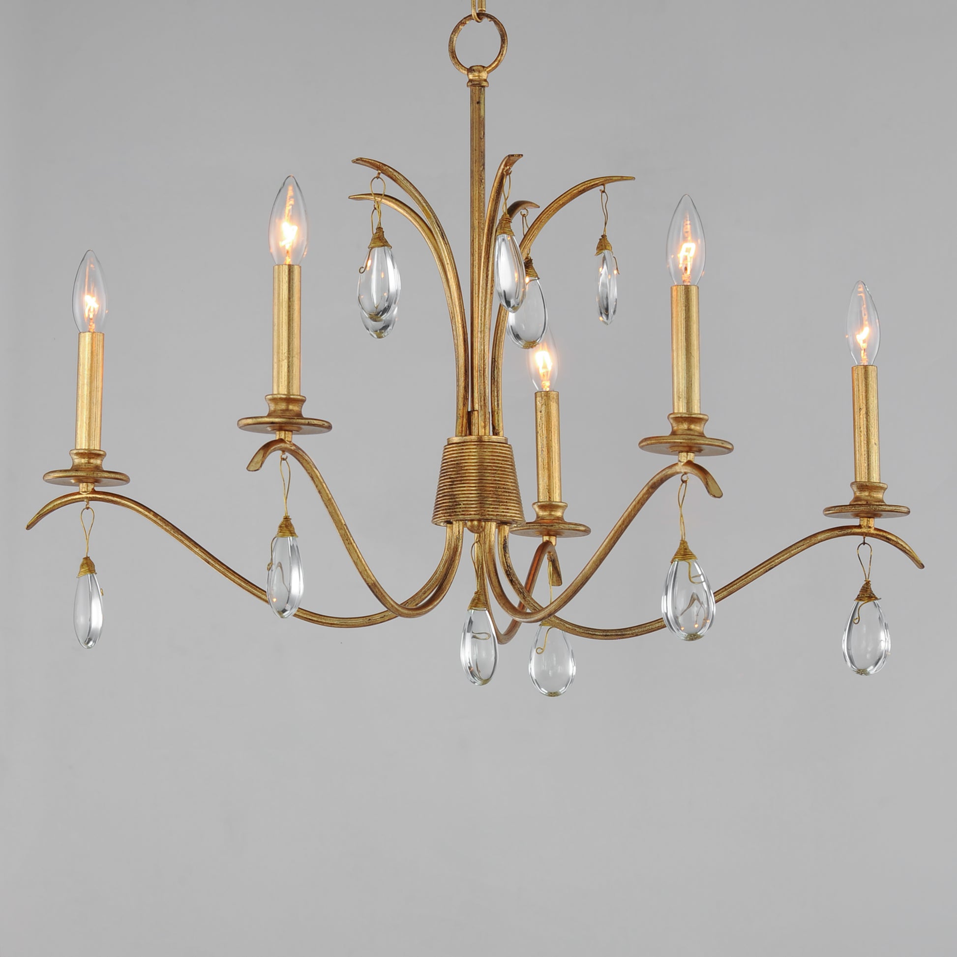 Eden 5-Light Chandelier Charcoal Gold Leaf by Maxim Lighting