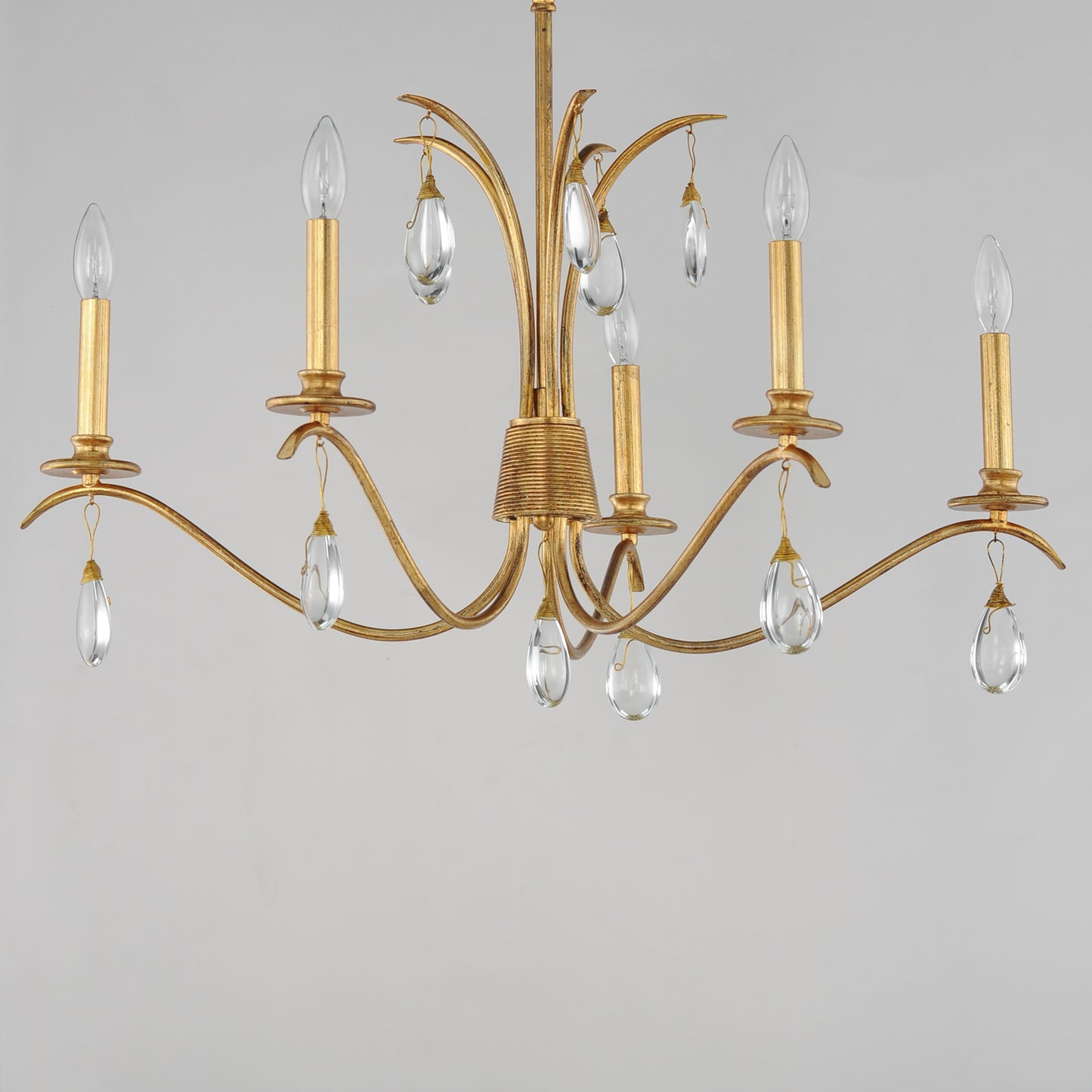 Eden 5-Light Chandelier Charcoal Gold Leaf by Maxim Lighting