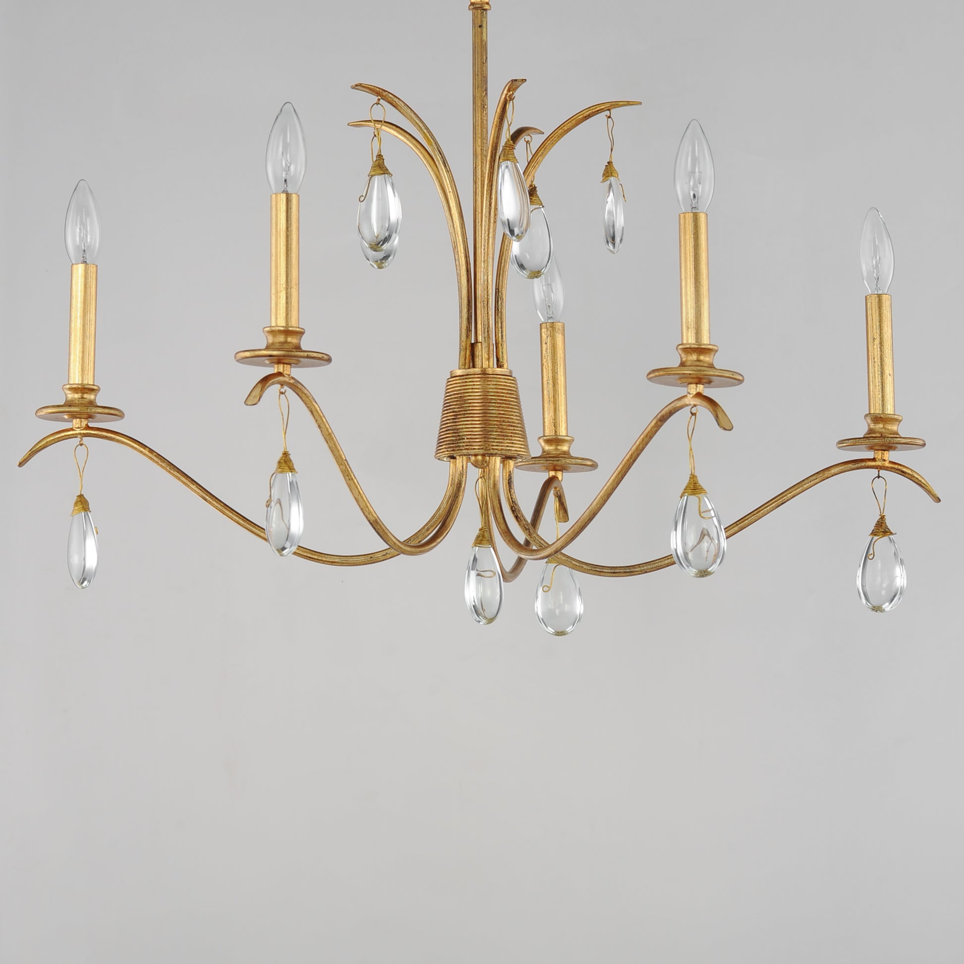 Eden 5-Light Chandelier Charcoal Gold Leaf by Maxim Lighting