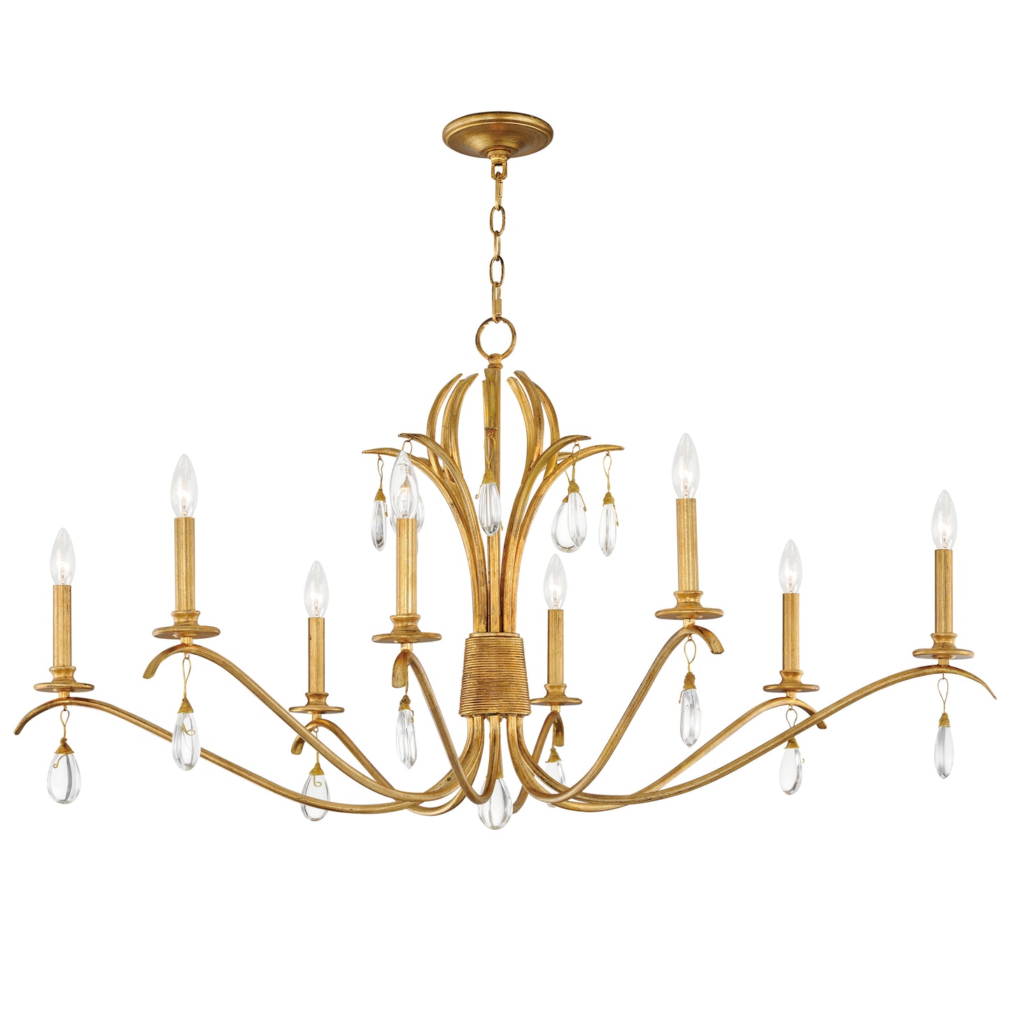 Eden 8-Light Chandelier Charcoal Gold Leaf by Maxim Lighting