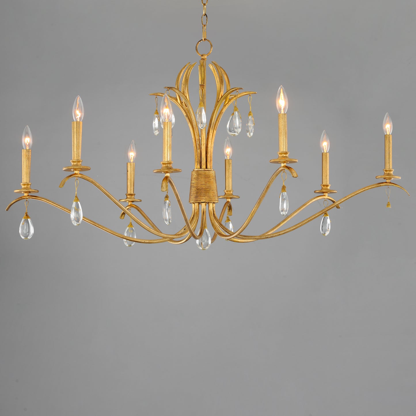 Eden 8-Light Chandelier Charcoal Gold Leaf by Maxim Lighting
