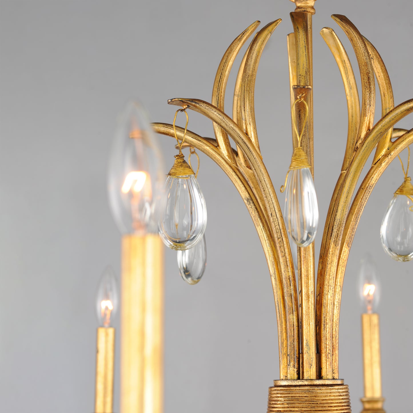 Eden 8-Light Chandelier Charcoal Gold Leaf by Maxim Lighting