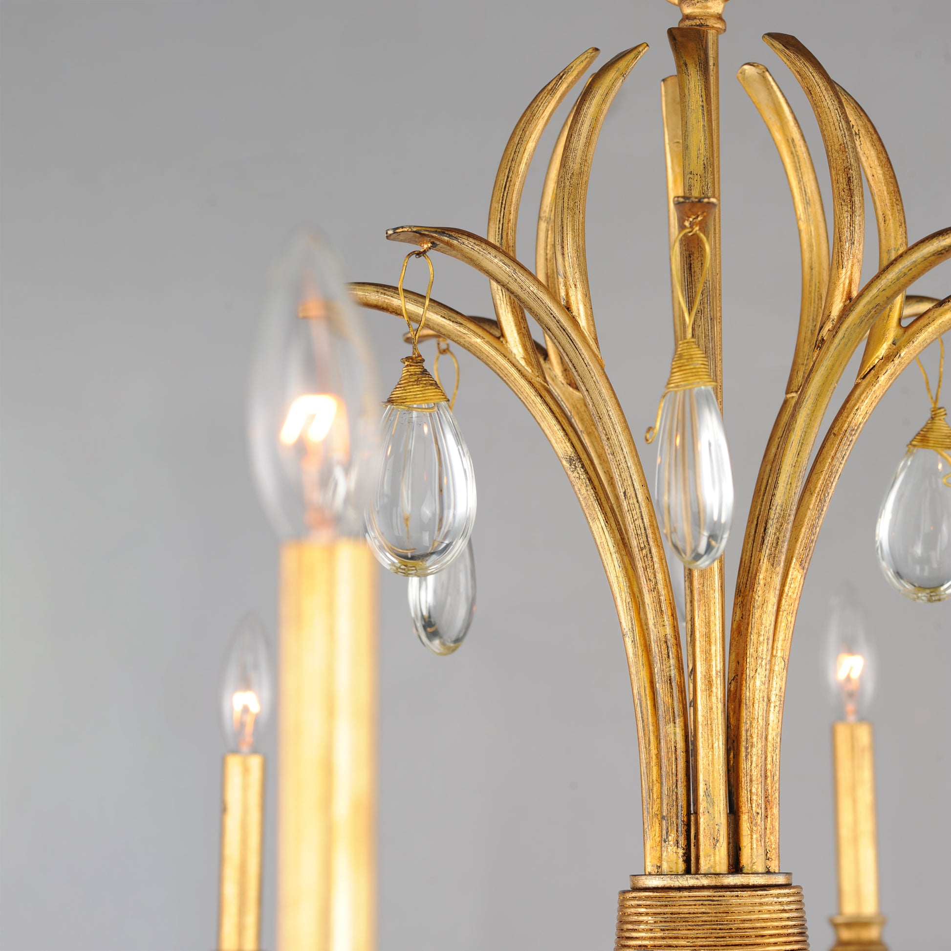 Eden 8-Light Chandelier Charcoal Gold Leaf by Maxim Lighting