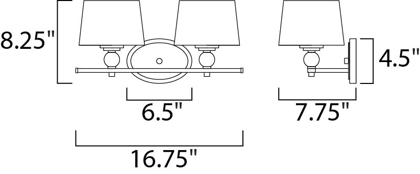 Rondo 2-Light Bath Vanity Polished Nickel by Maxim Lighting
