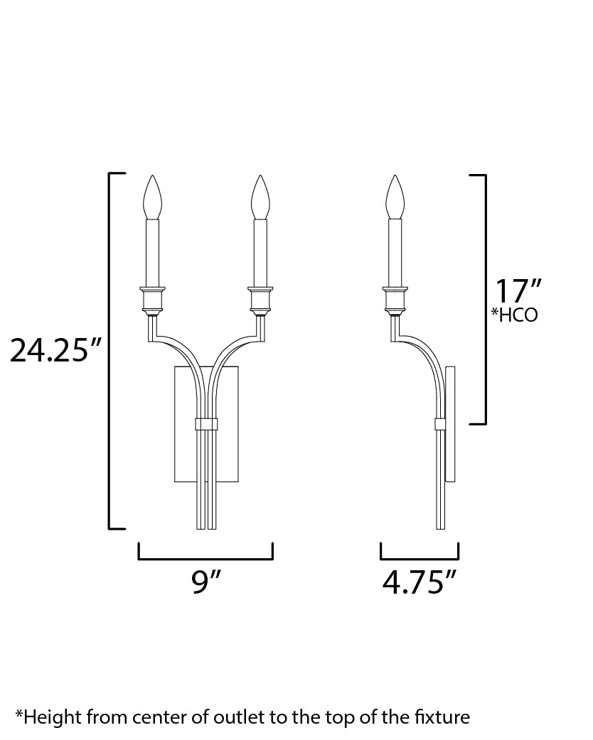 Normandy 2-Light Sconce Gold Leaf by Maxim Lighting