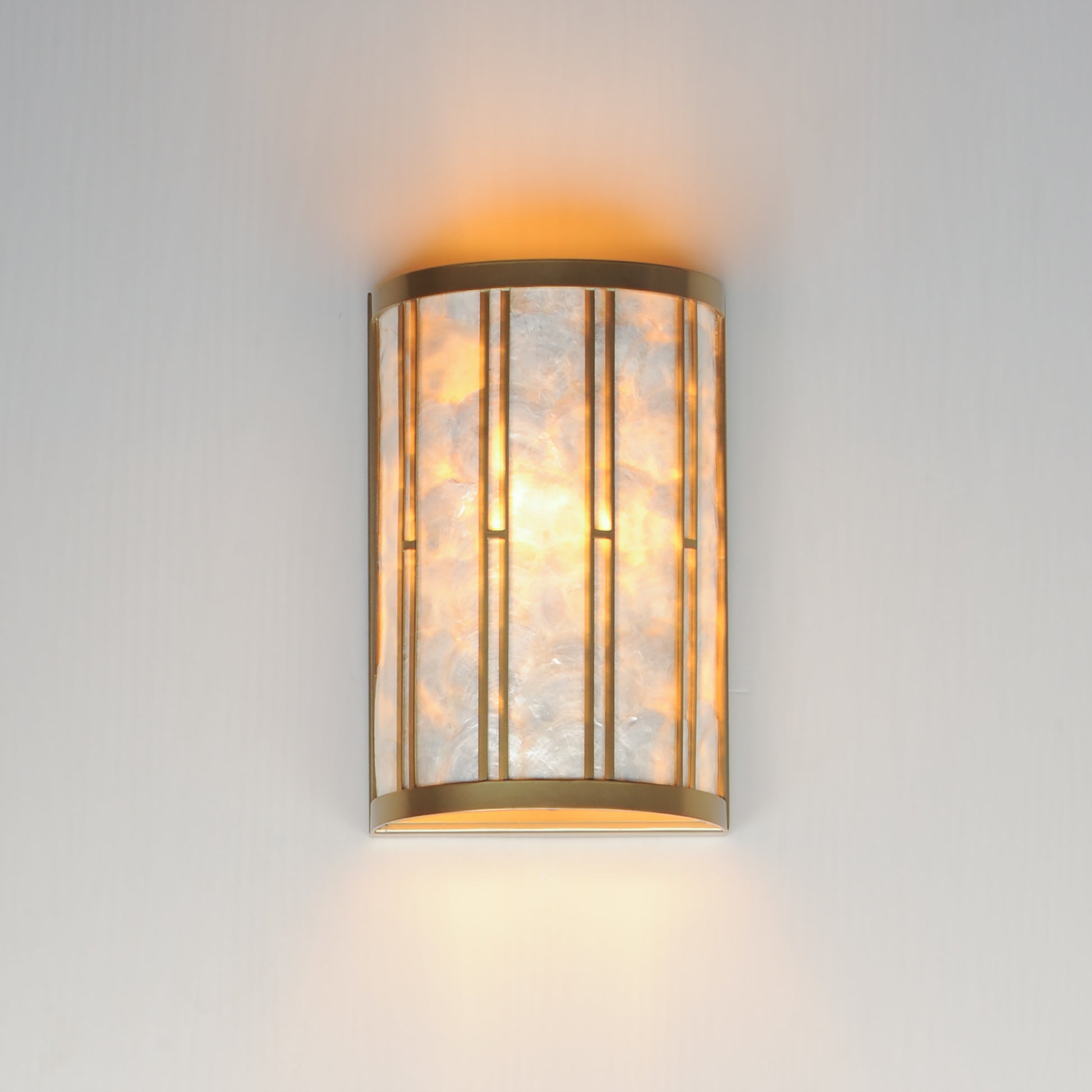 Miramar Wall Sconce Capiz/Natural Aged Brass by Maxim Lighting