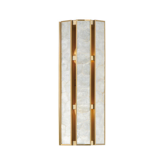 Miramar 2-Light Wall Sconce Capiz/Natural Aged Brass by Maxim Lighting