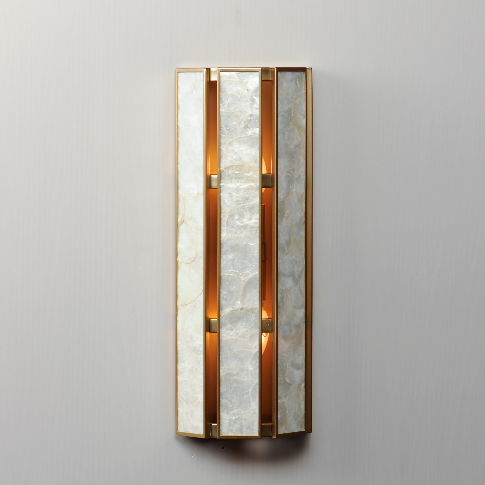 Miramar 2-Light Wall Sconce Capiz/Natural Aged Brass by Maxim Lighting