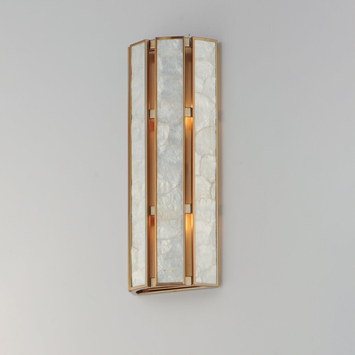 Miramar 2-Light Wall Sconce Capiz/Natural Aged Brass by Maxim Lighting