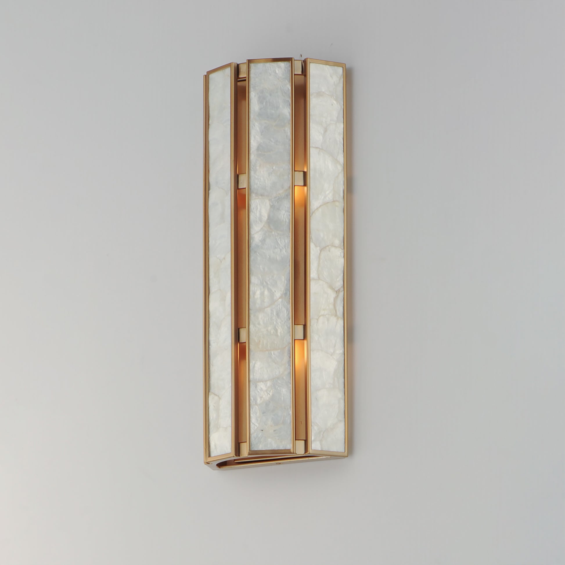 Miramar 2-Light Wall Sconce Capiz/Natural Aged Brass by Maxim Lighting