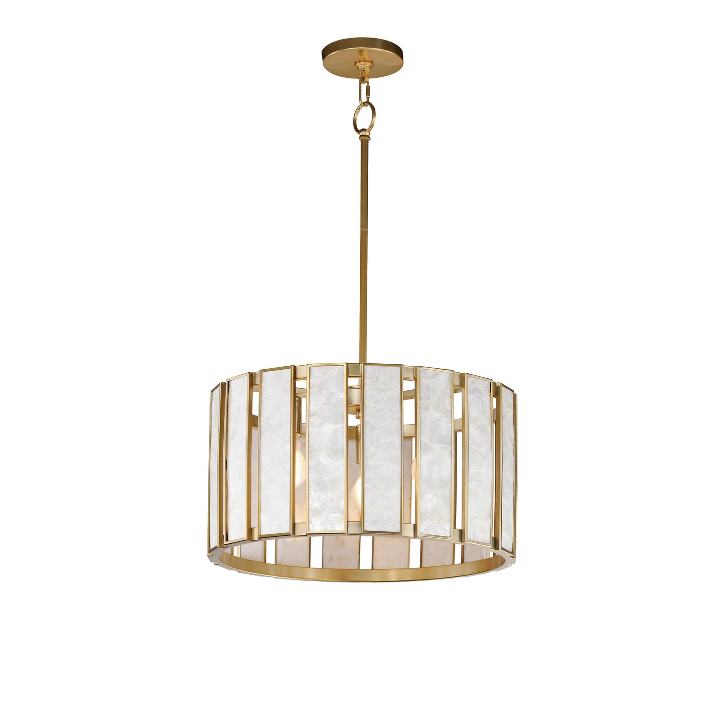 Miramar 3-Light Pendant Capiz/Natural Aged Brass by Maxim Lighting