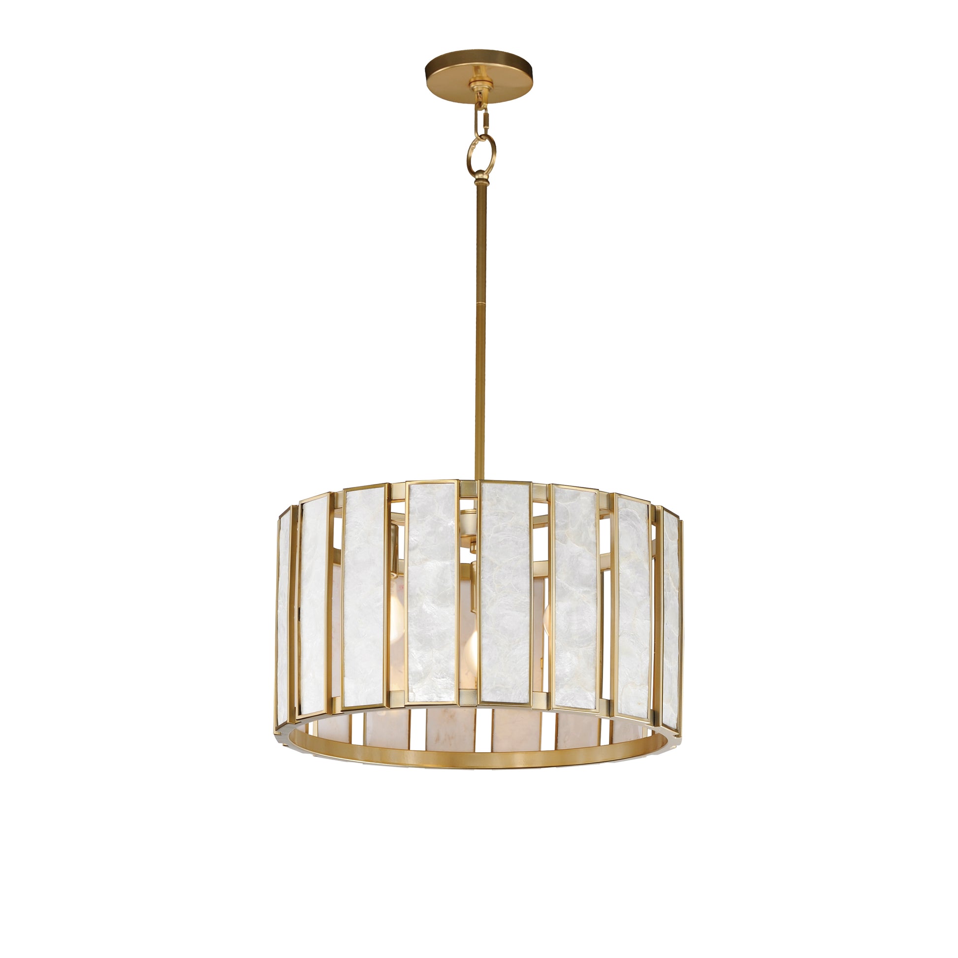 Miramar 3-Light Pendant Capiz/Natural Aged Brass by Maxim Lighting