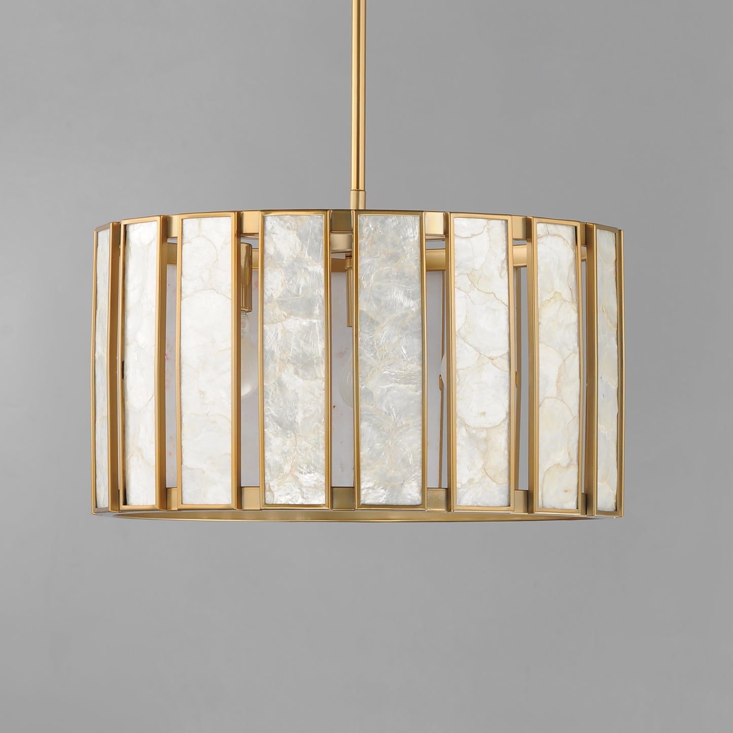Miramar 3-Light Pendant Capiz/Natural Aged Brass by Maxim Lighting